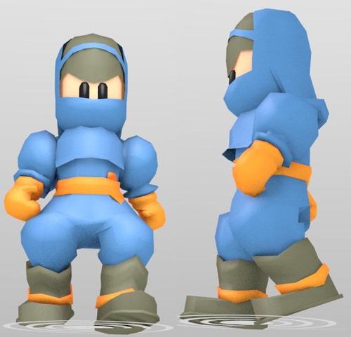 FFT Ninja Low Poly Character + Simple rig preview image